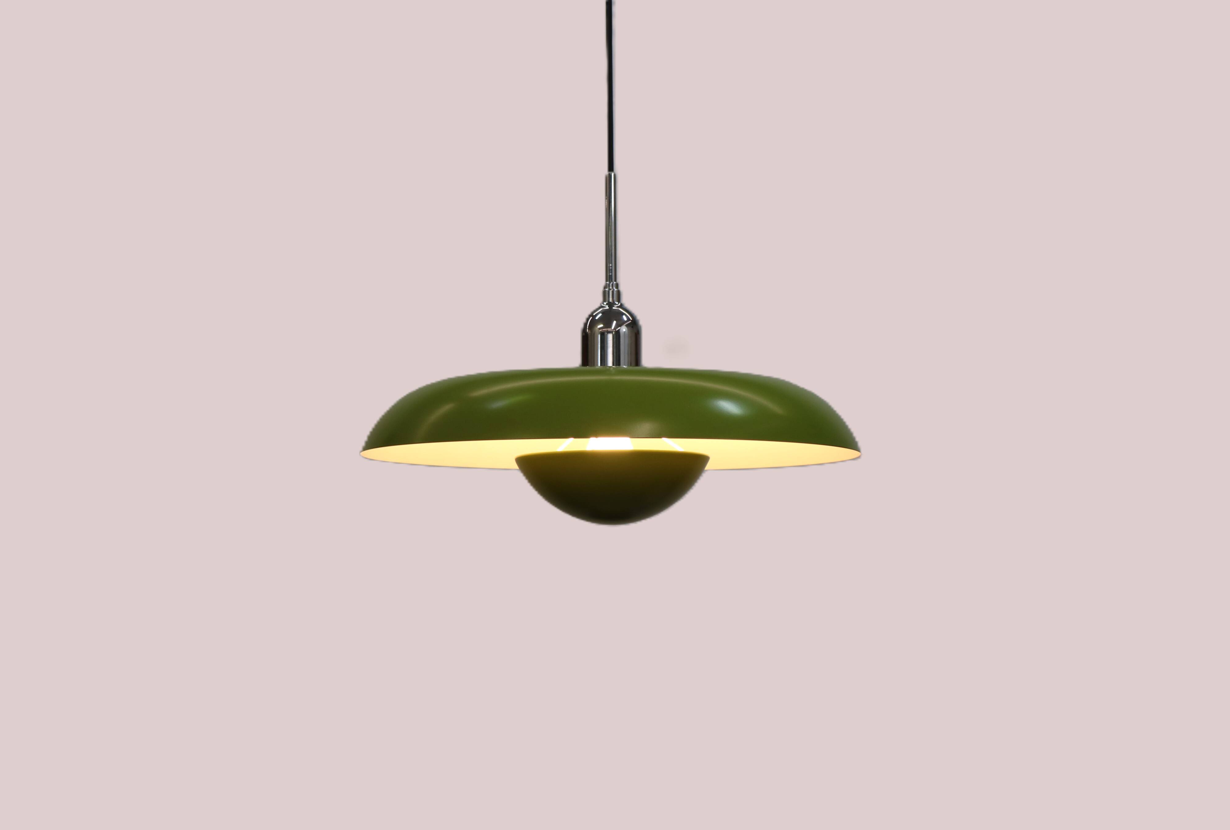 Vintage lime green Piet Hein RA-400 Pendant Lamp: Danish Modern Lighting -