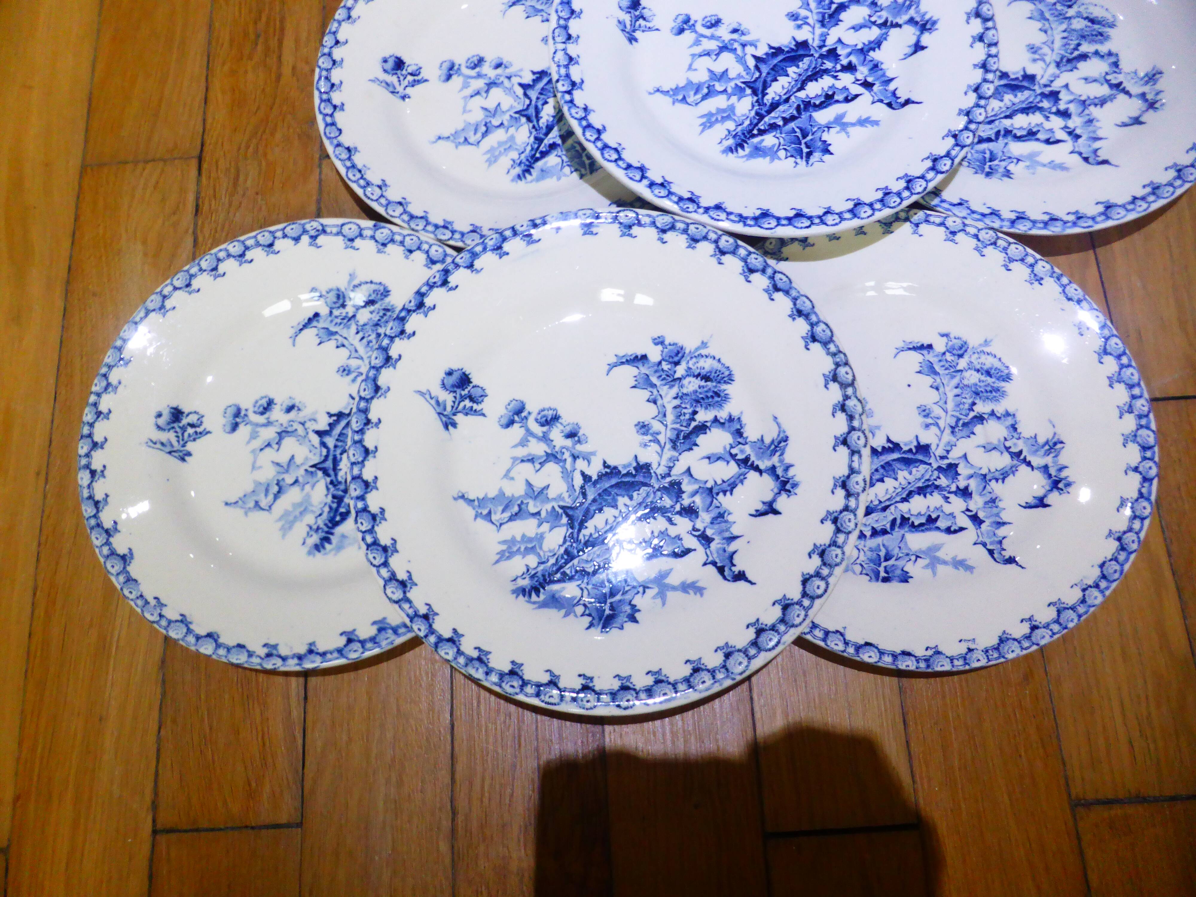 6 Gien Chardons dessert plates (7)