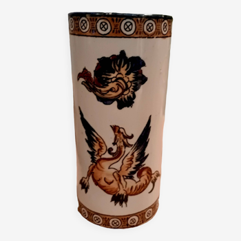 Vase rouleau Gien décor Renaissance