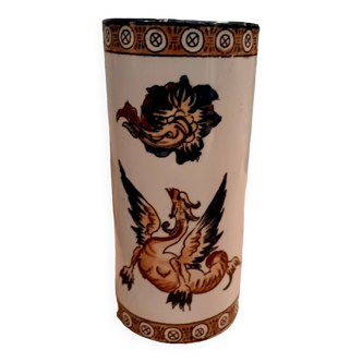 Gien scroll vase with Renaissance decor