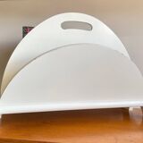White Magazine Rack 1980s Design