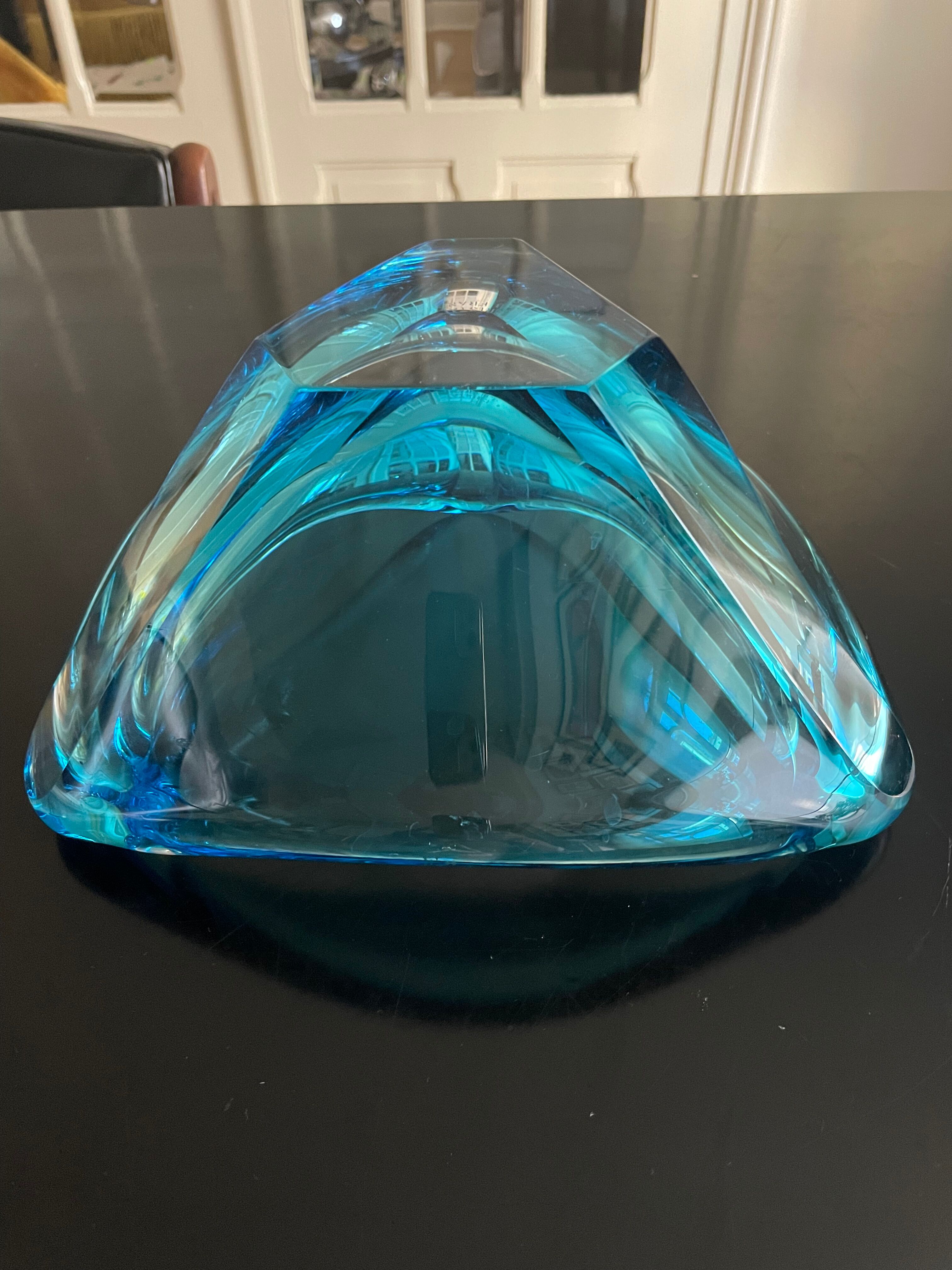 Empty blue crystal pocket