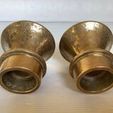 Pair of bronze candlesticks with tulip base