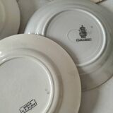 Set of 12 ironstone plates – Deep blue & red