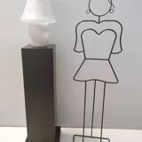 Murano glass table lamp with a pink marble effect, italy