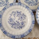 Set of 12 Bavaria porcelain dessert plates model China Blau