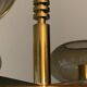 Italian brass chandelier with 6 grey smoked glass globes