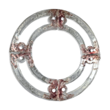 Venetian round mirror in pink and purple murano glass 1960s