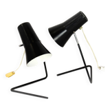 Black Table Lamps by Josef Hurka for Drupol, 1960s, Set of 2