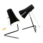 Black Table Lamps by Josef Hurka for Drupol, 1960s, Set of 2