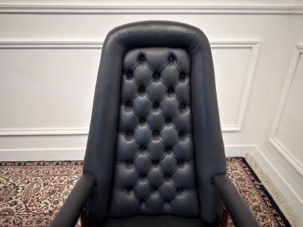 Chaise de bureau Chesterfield anglaise classique noire