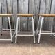 Vintage industrial stackable stool in wood and metal