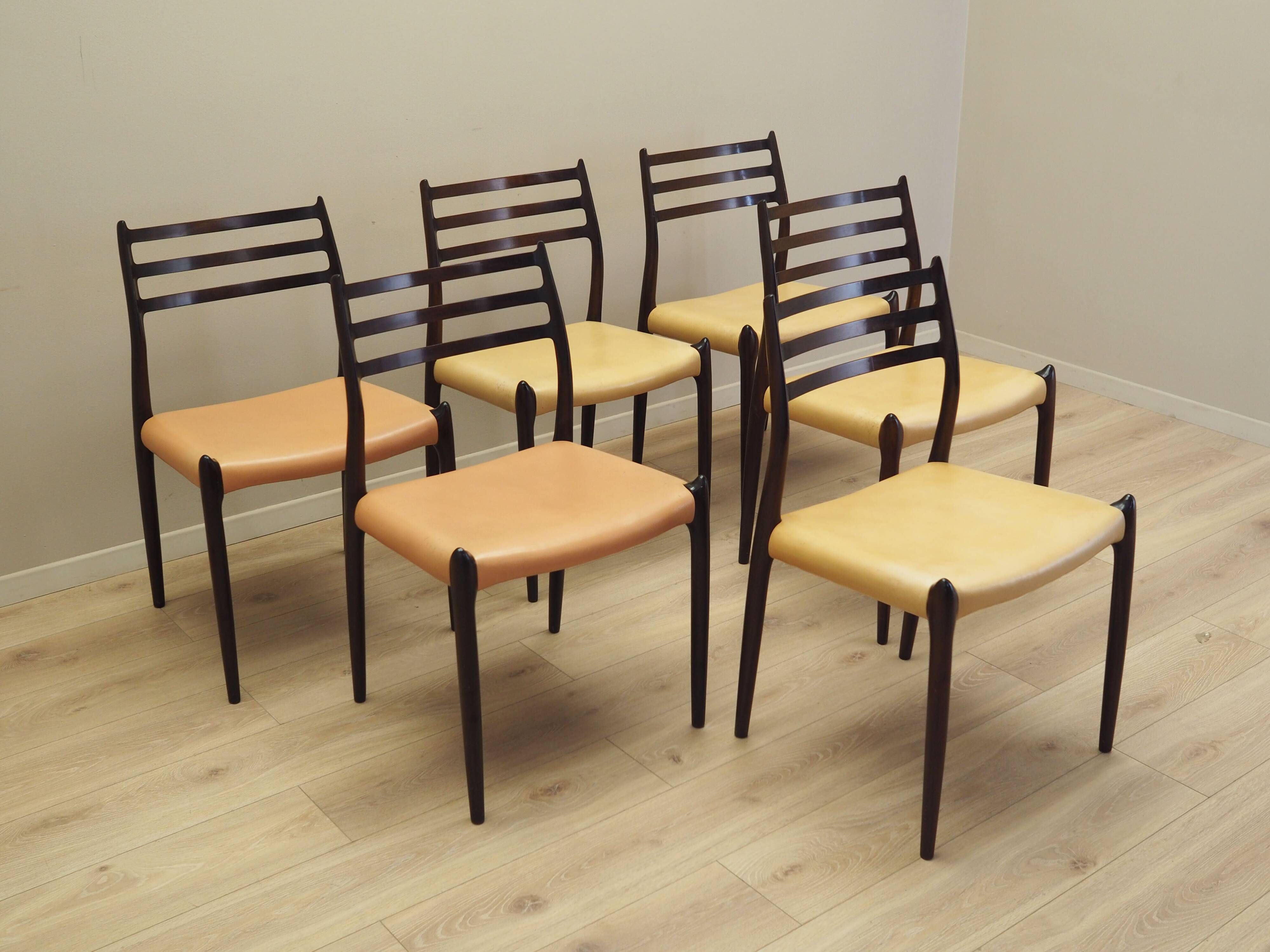Set of six mahogany chairs, Danish design, 1960s, designer: Niels Otto Møller