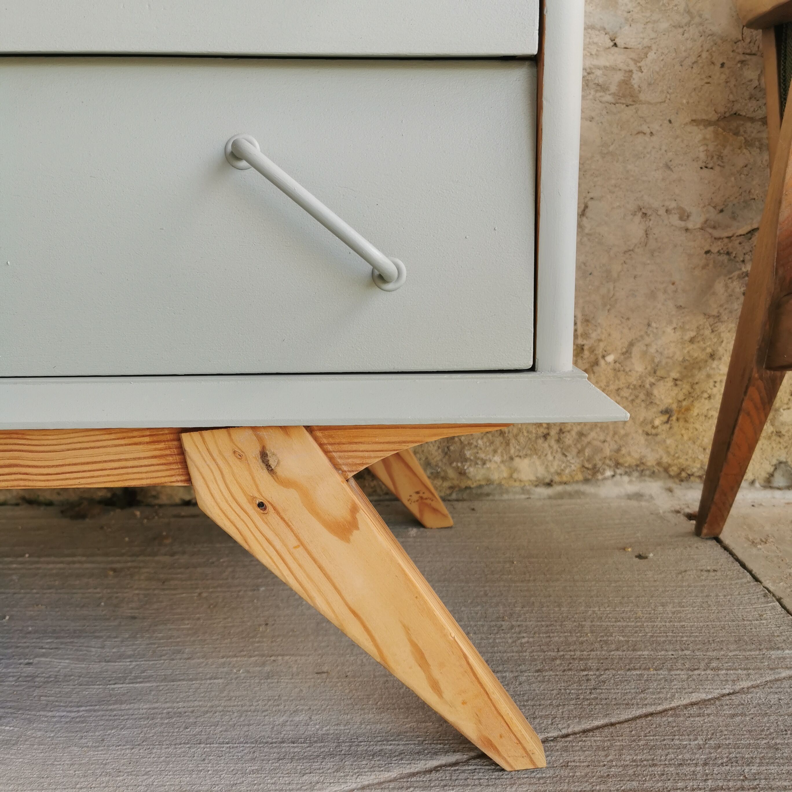 Vintage chest of drawers compass feet