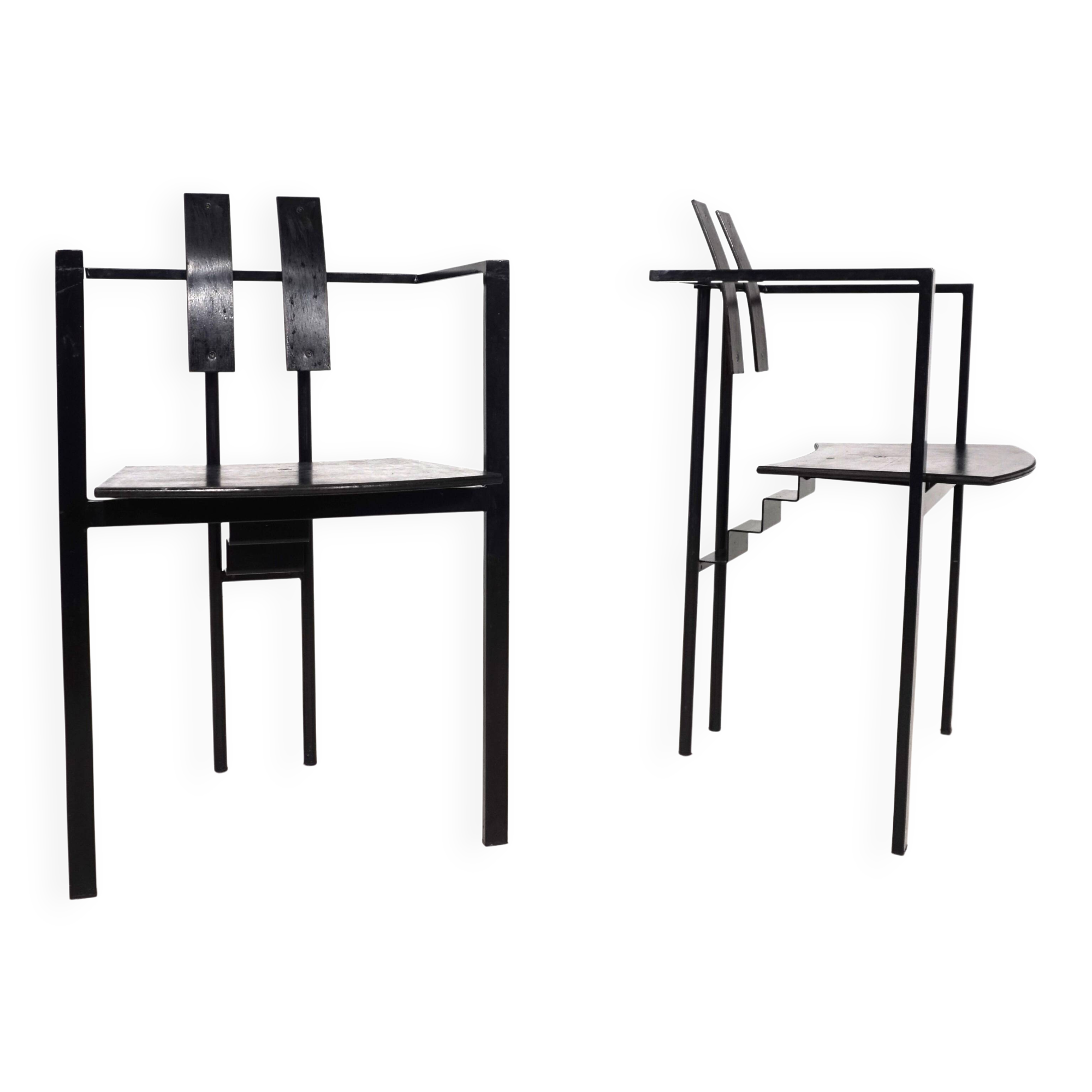 KFF Trix Memphis set of two dining chairs by Karl Friedrich Förster, 1988