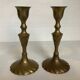 Pair of twisted brass candlesticks