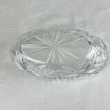 Coupe, vide-poches ovale en verre ciselé