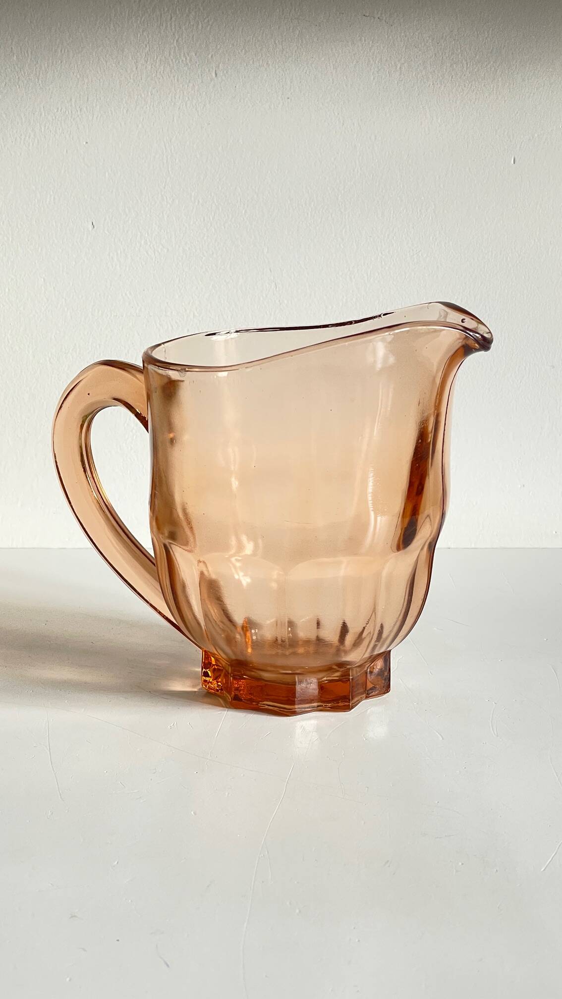 Vintage amber-pink glass pitcher 1 liter