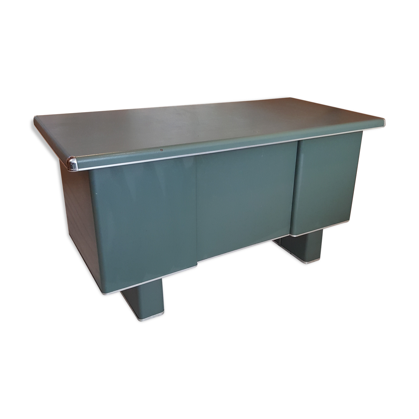 Bureau metal Strafor vert vintage streamline