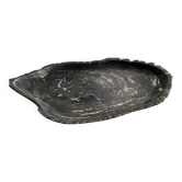 Very large black petrified wood tray or bowl D35