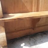 Old shabby English-style pine bench
