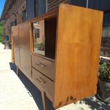 Vintage 50s/60s wooden enfilade – Scandinavian style – bar display cabinet