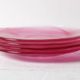 Set of 4 Kosta Boda 'Mine' Glass Dessert Plates / Ulrica Hydman Vallien
