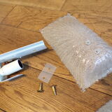 Pair of pressed glass wall lamps