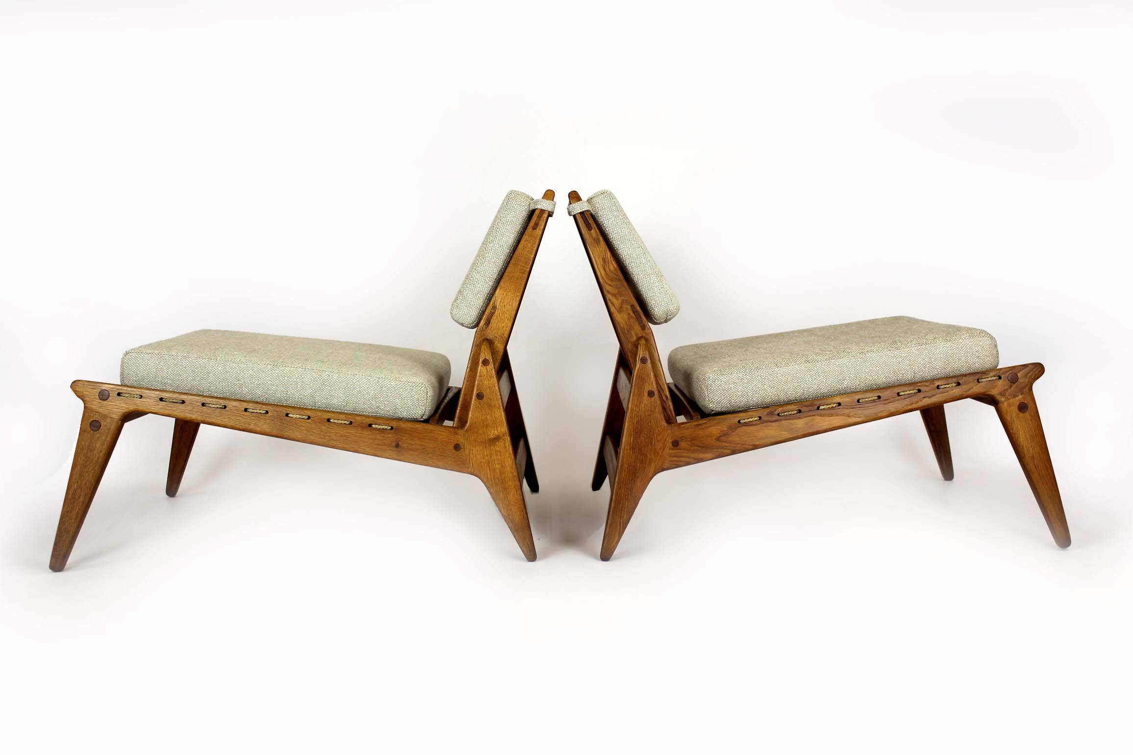 Restored Mid-Century Scandinavian Hunting Chairs by Kristiansson, 1950s