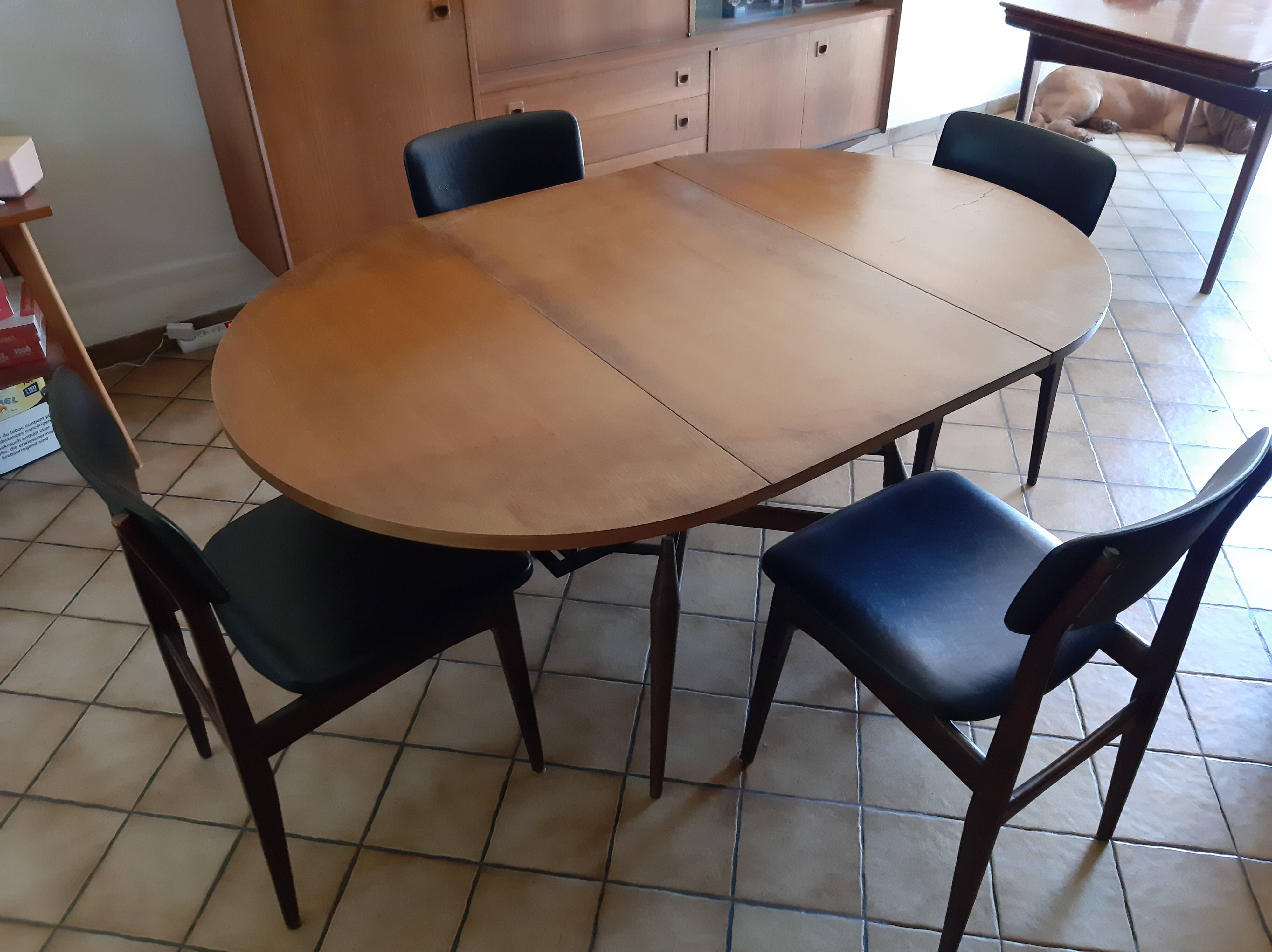 Vintage Scandinavian smorrebrod flip-up coffee table with system