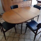 Vintage Scandinavian smorrebrod flip-up coffee table with system