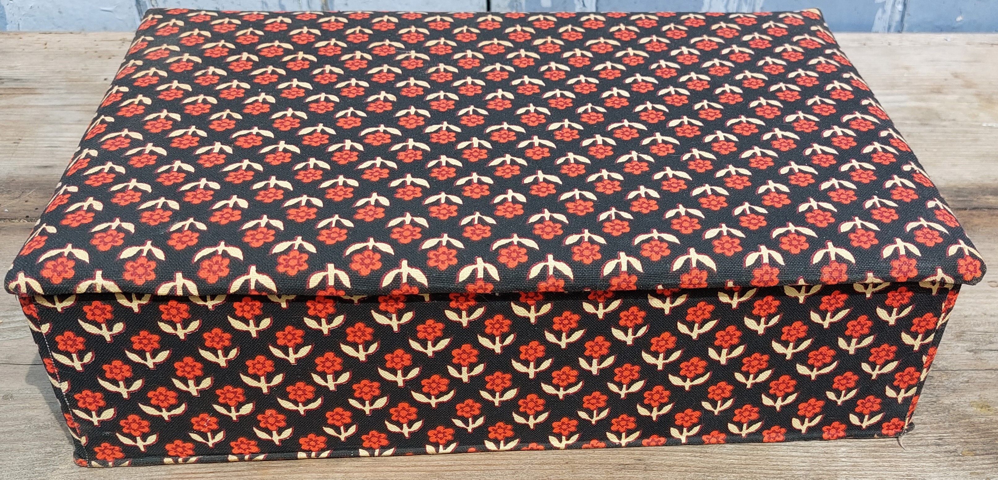 70s fabric storage box