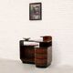 Italian rationalist walnut sideboard with red Bakelite handles, circa 1930