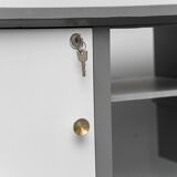 Vintage desk with drawers and metal legs 1970s modernism