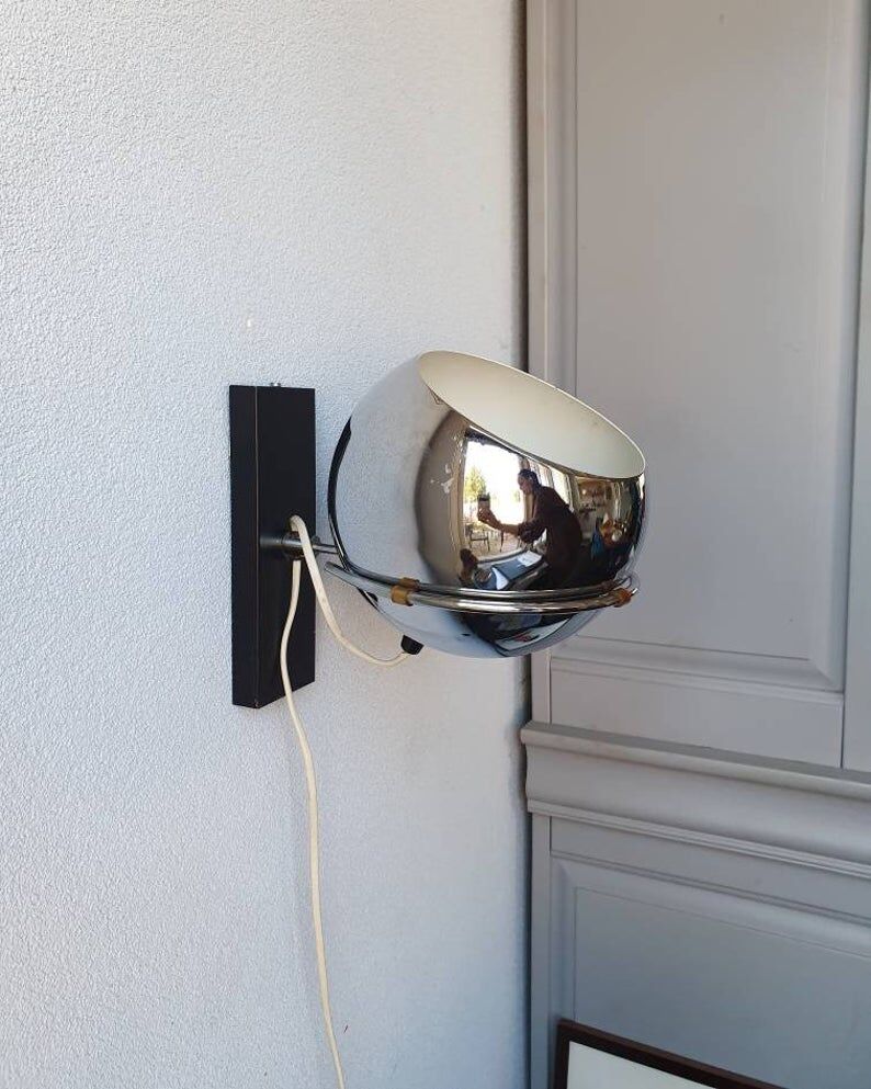 Vintage chrome wall applique 1970
