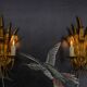 Pair of Hollywood Regency Style Gilt Metal Wheat Sheaf Wall Sconces, 1970s