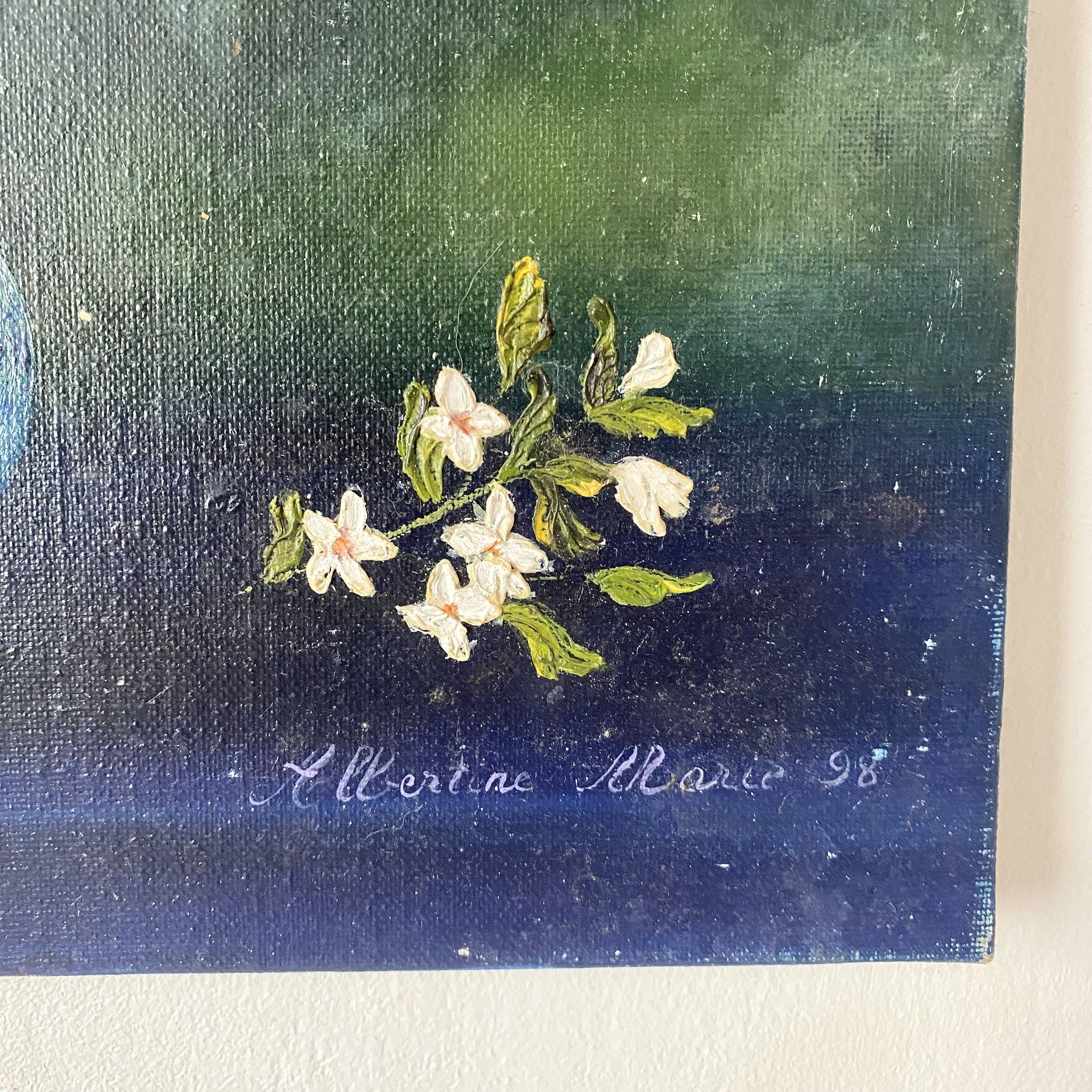 Peinture bouquet huile sur toile 38X38