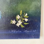 Peinture bouquet huile sur toile 38X38