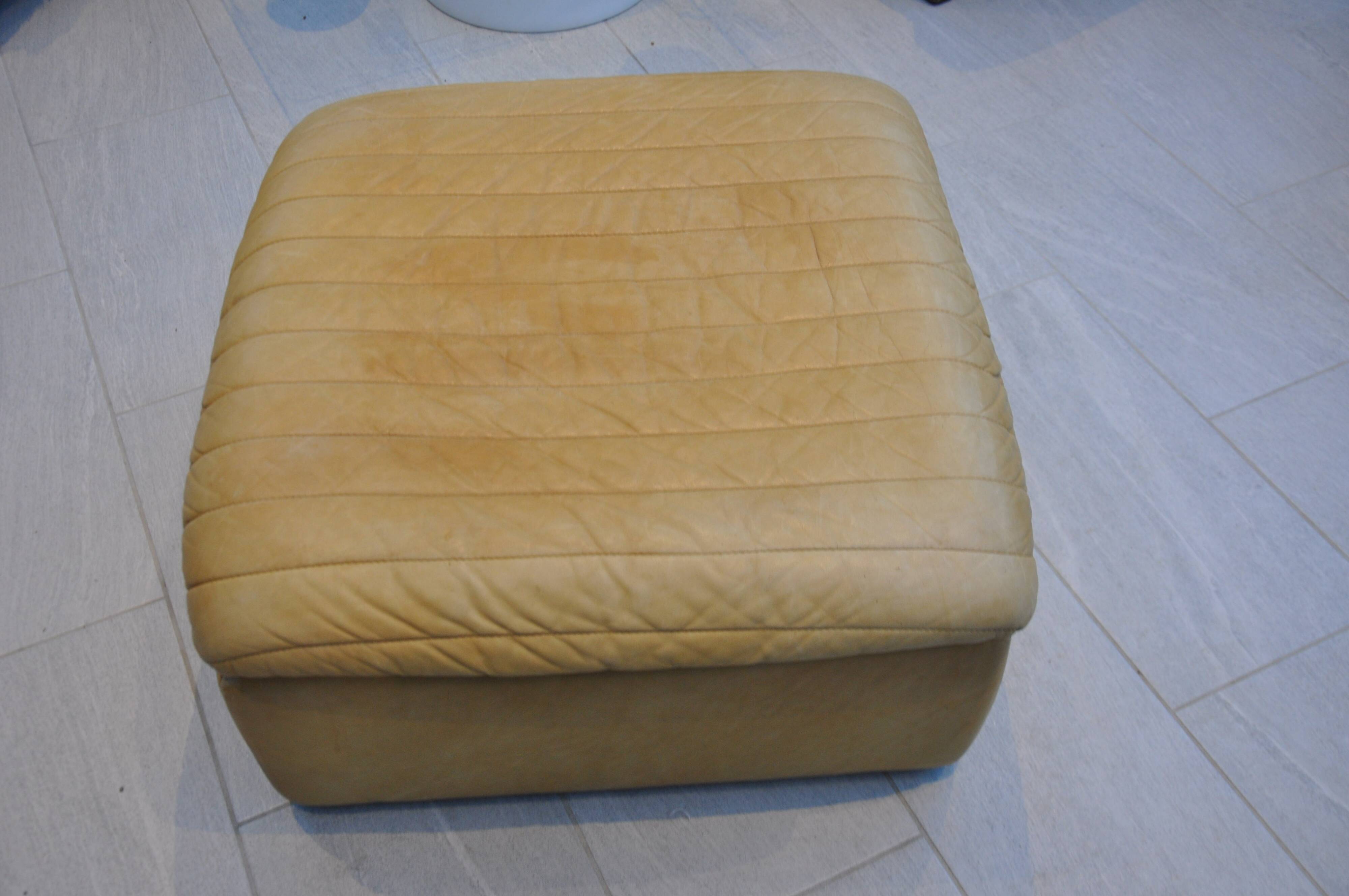 Roche Bobois leather pouf, 1970s