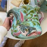 Cache pot poisson en barbotine du début XXème