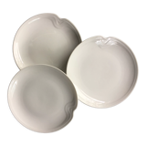 3 white porcelain dessert or serving plates