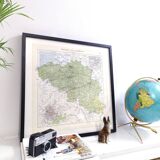 Vintage map of Belgium and Luxembourg 43x43cm from 1950