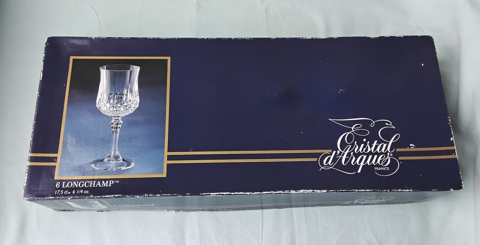6 crystal stem glasses