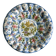 Grand plat décoratif peint à la main avec motifs floraux et oiseau