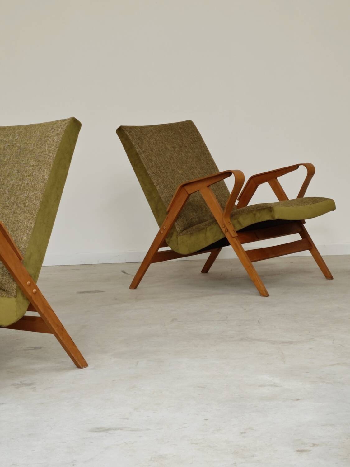 Pair of armchairs restored by Frantisek Jirak for Tatra Nabytok 1960