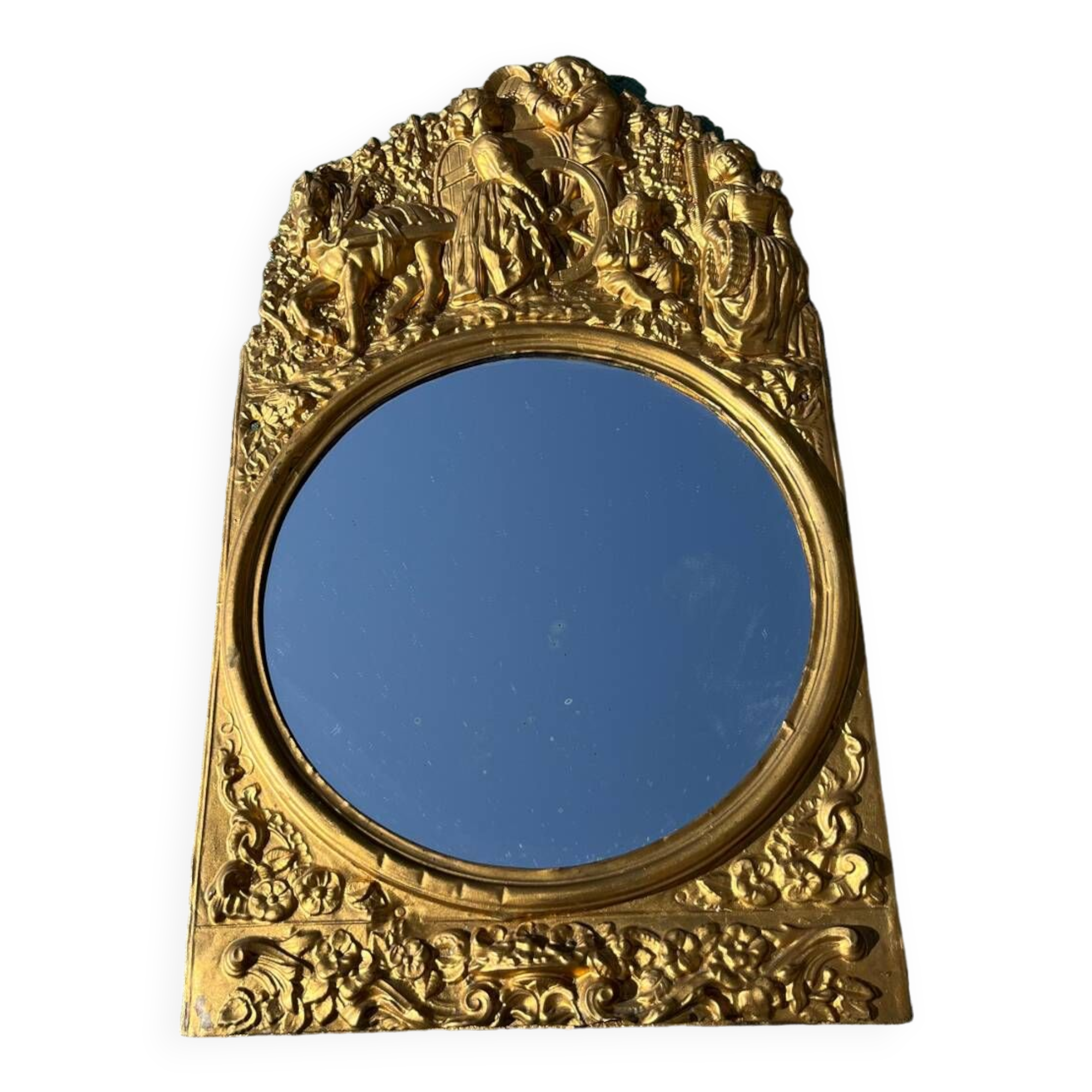 Miroir métal doré  27x 47 vintage
