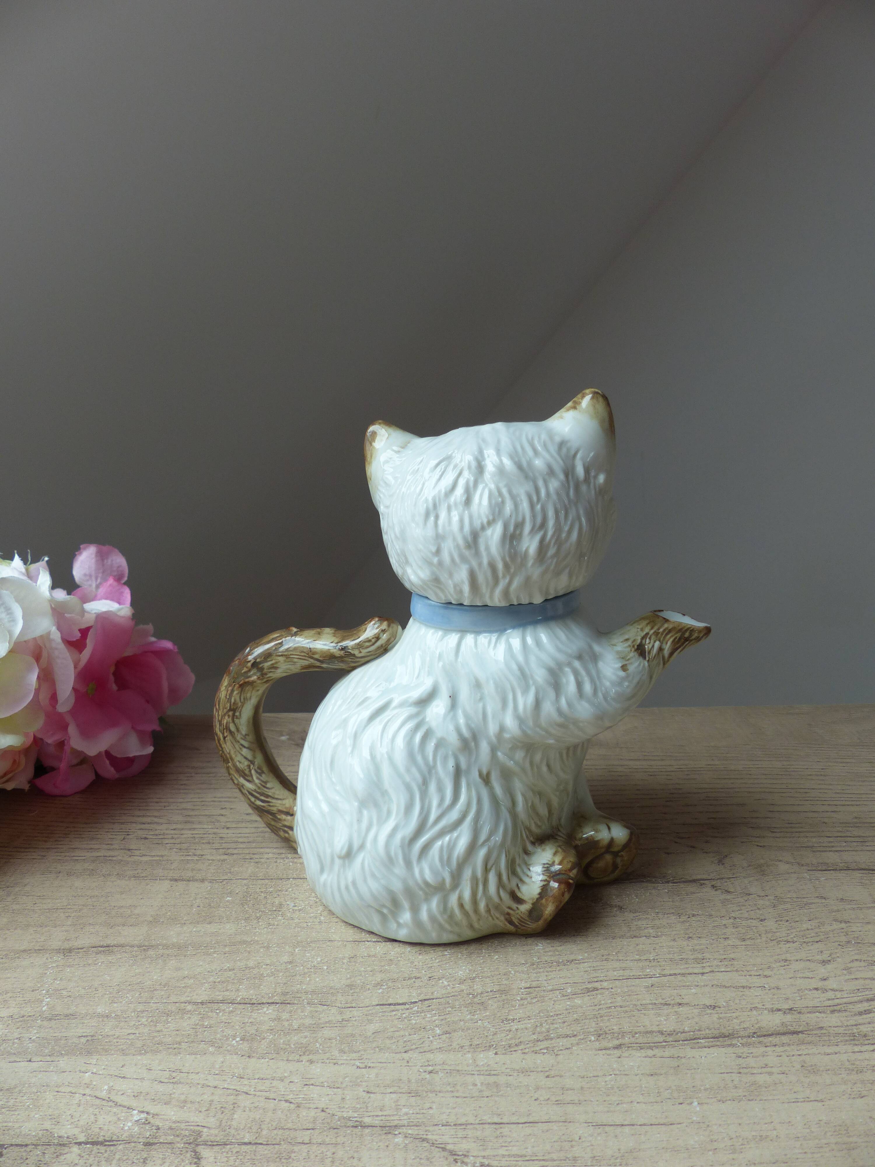 Théière chat en céramique fabriquée au Japon vintage