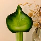 Vase feuille en verre doublé