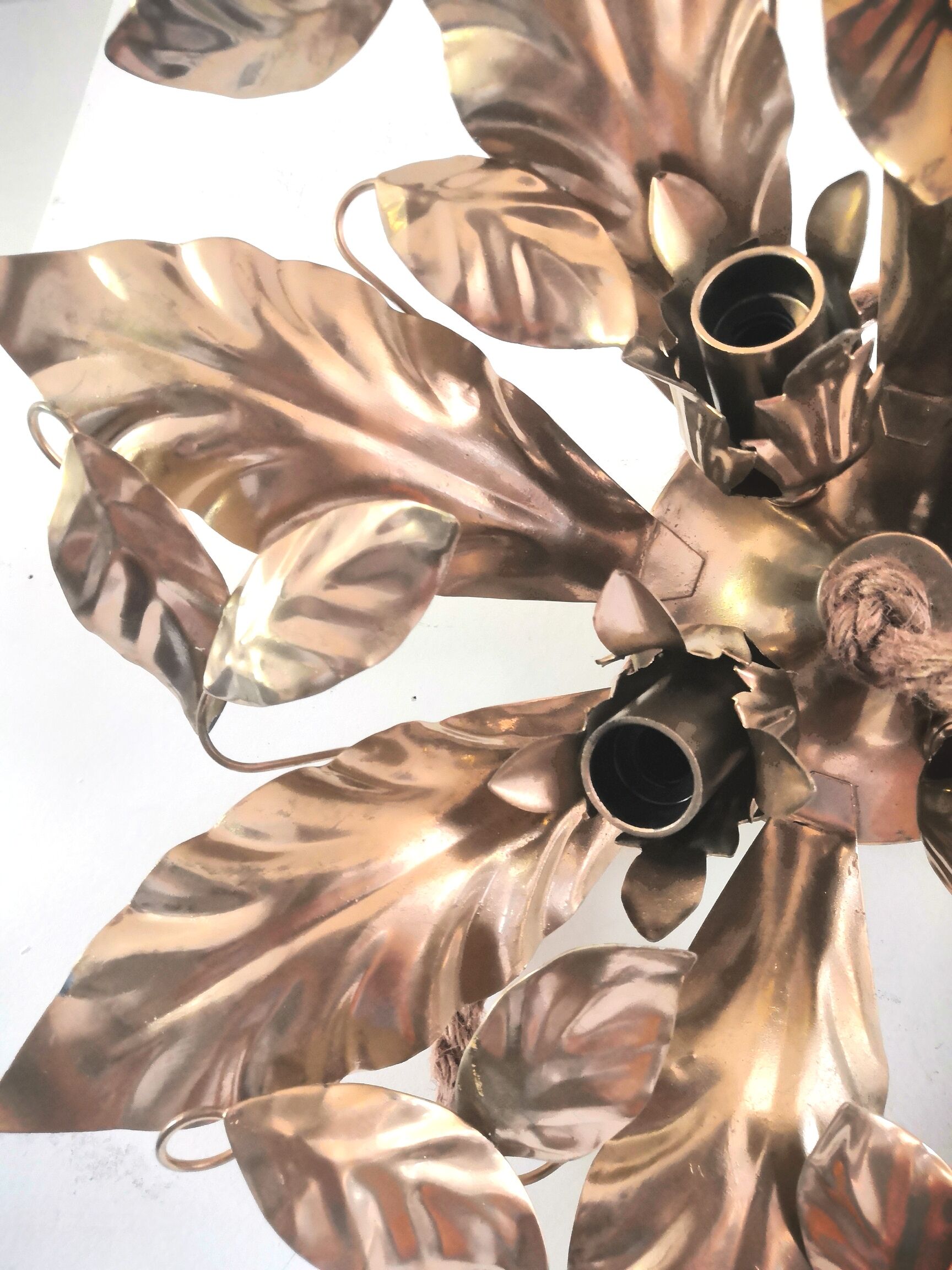 Floral metal ceiling lamp design MM Lampadari 70s