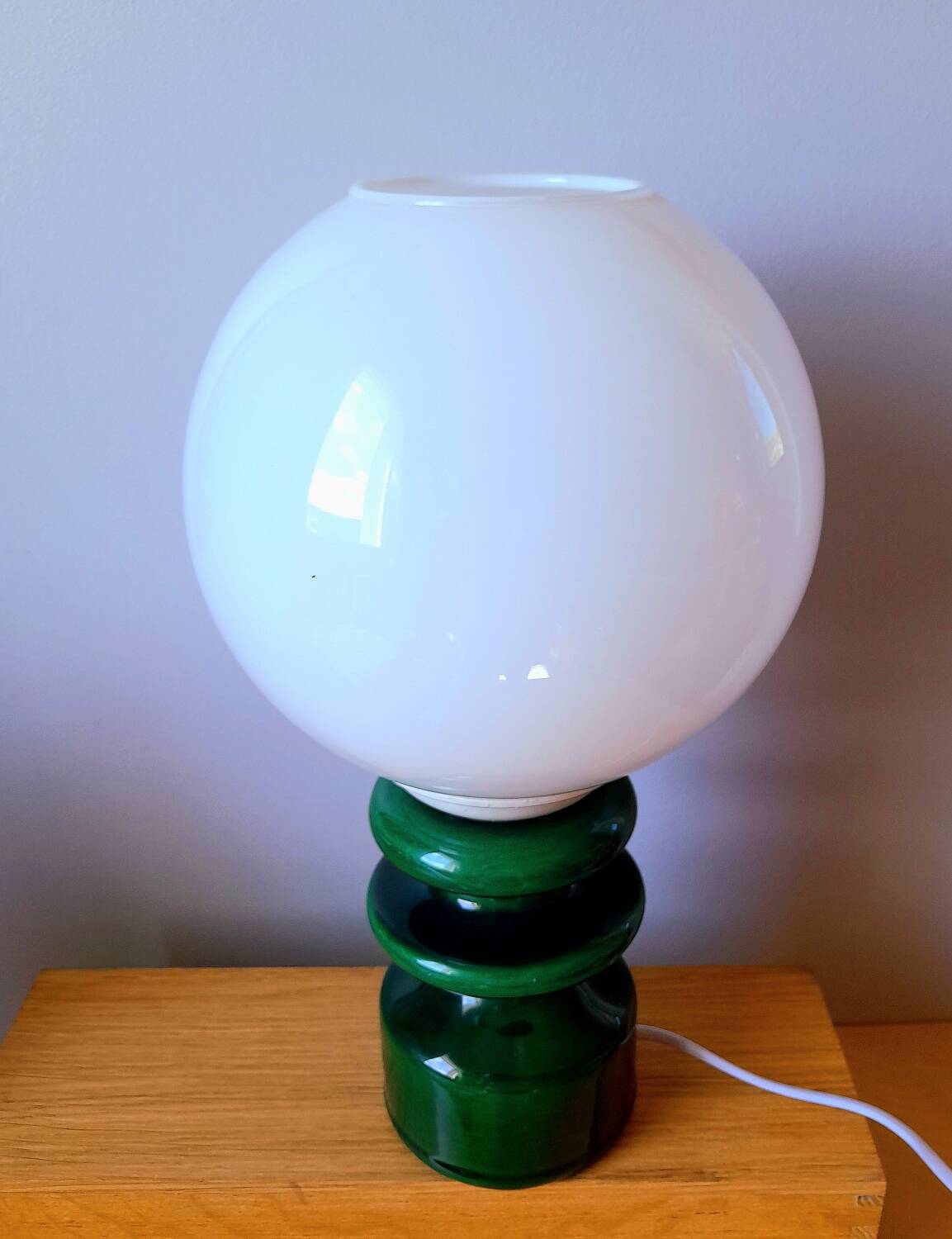 Space Age ceramic and opaline lamp, 1970
